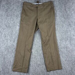 Incotex High Comfort Mens Brown Wool Blend Trousers Dress Pants Size 36